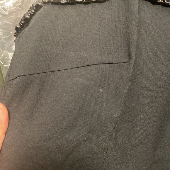 Escada Black Dranina Sleeveless Sheer Top Solid Bottom Contour Dress EUR 44 - Picture 6 of 9